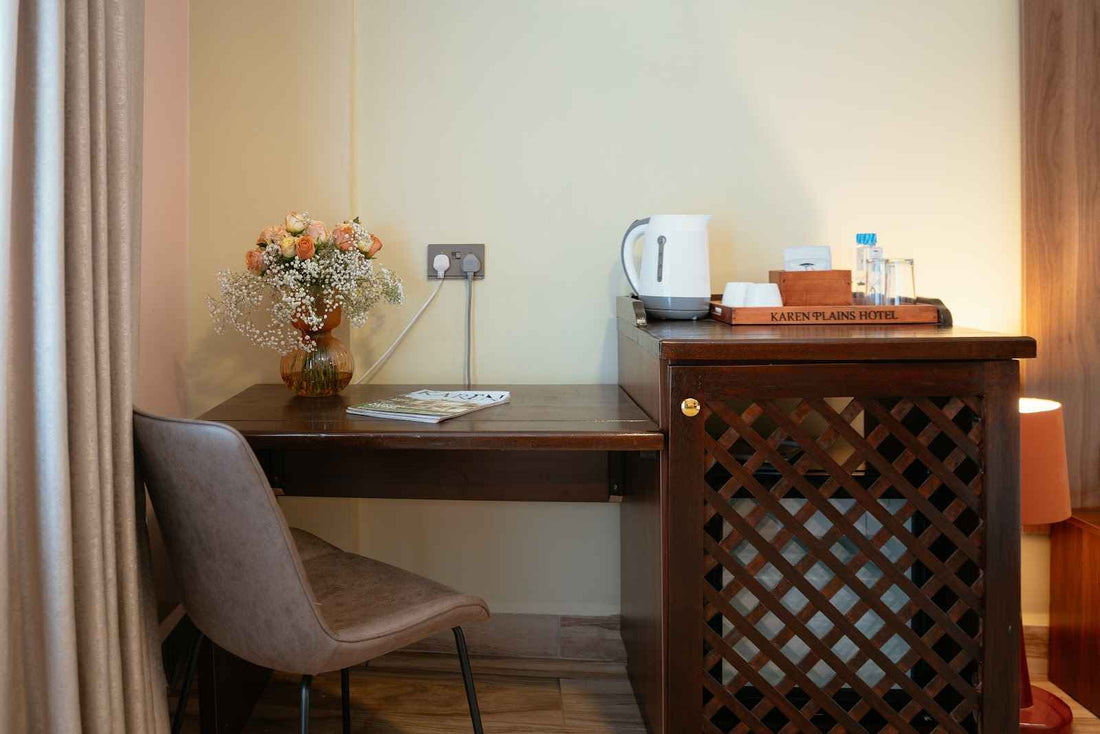 Deluxe Room with balcony and bathtub at Karen Plains Hotel in Karen, Nairobi
